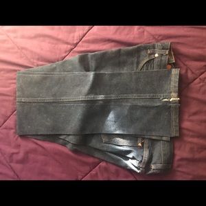 Heavy starched wranglers